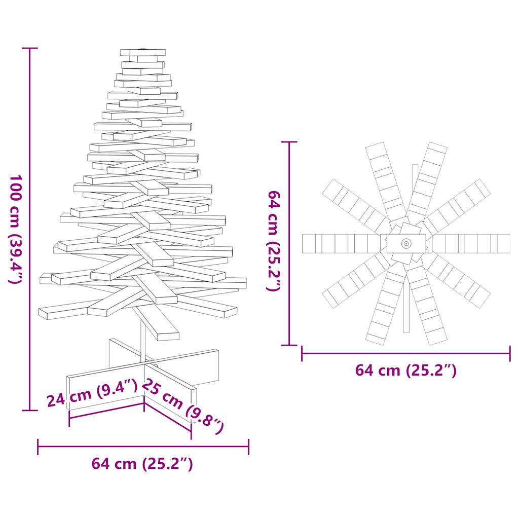 Weihnachtsbaum zum Schmücken Wachsbraun 100cm Massivholz Kiefer - Pazzar.ch