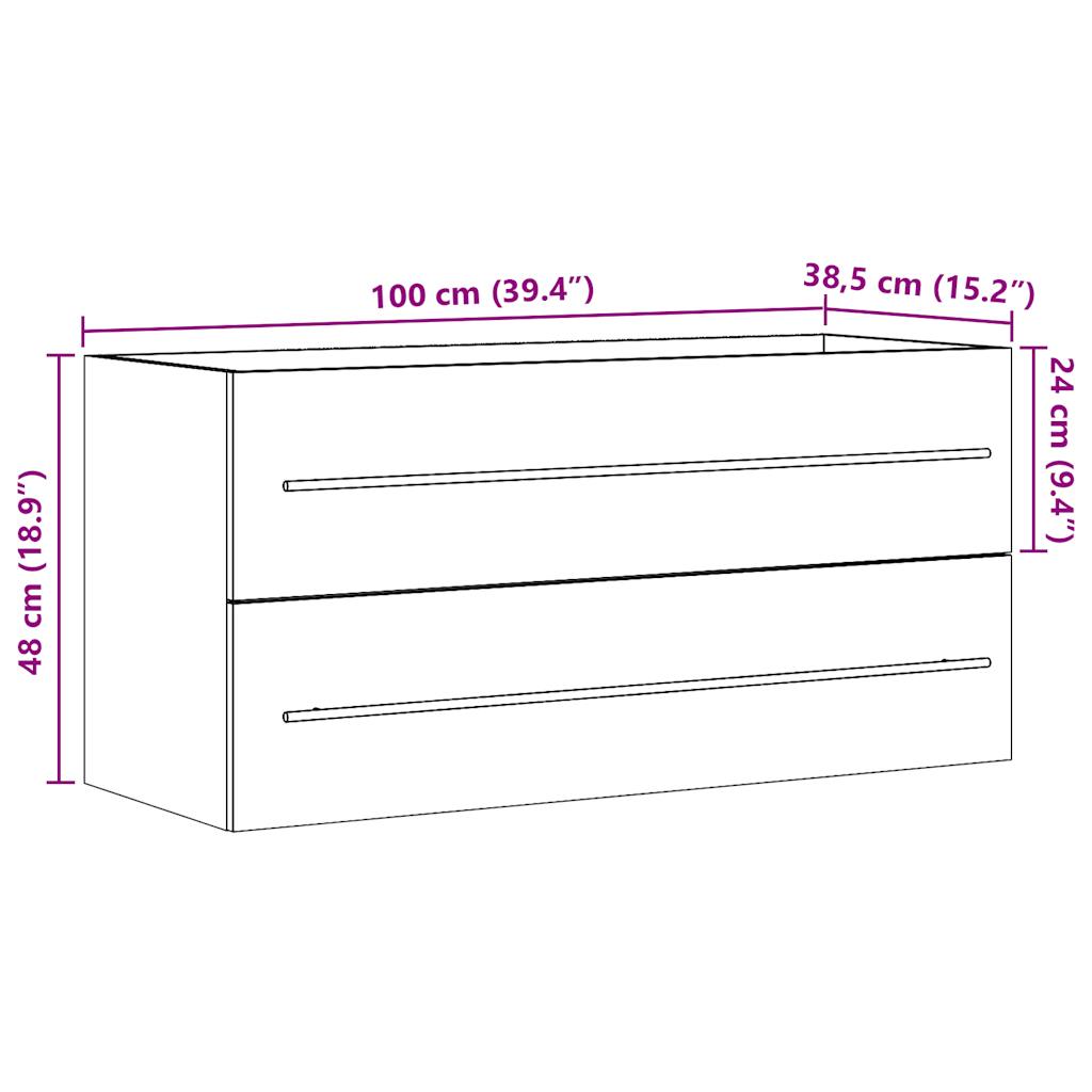 Waschbeckenunterschrank Sonoma-Eiche 100x38,5x48 cm - Pazzar.ch