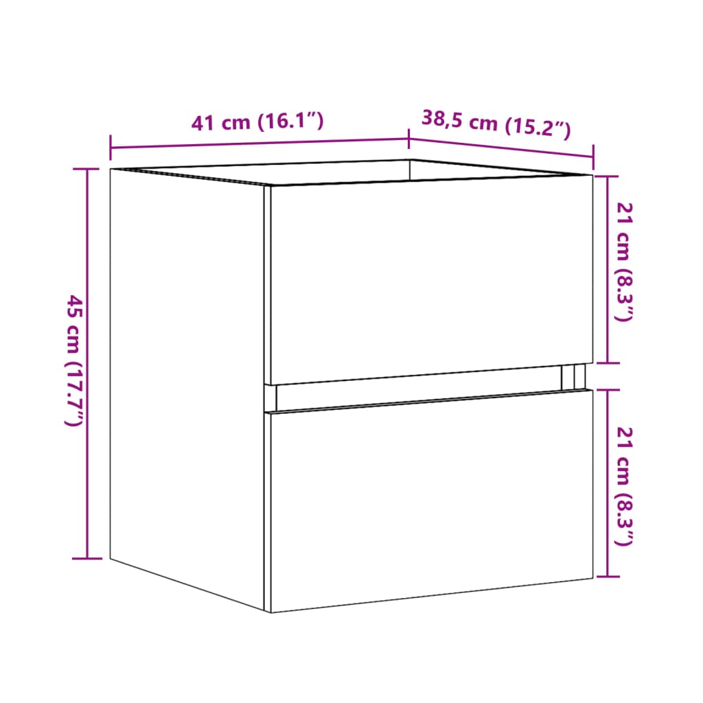 Waschbeckenunterschrank Sonoma-Eiche 41x38,5x45cm Holzwerkstoff - Pazzar.ch