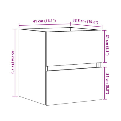 Waschbeckenunterschrank Sonoma-Eiche 41x38,5x45cm Holzwerkstoff - Pazzar.ch