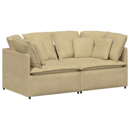 Modulares Sofa mit Kissen Cordstoff Hellgrün Grau - Pazzar.ch