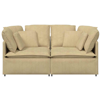 Modulares Sofa mit Kissen Cordstoff Hellgrün Grau - Pazzar.ch