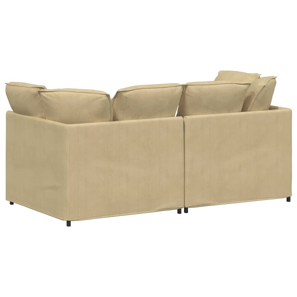 Modulares Sofa mit Kissen Cordstoff Hellgrün Grau - Pazzar.ch