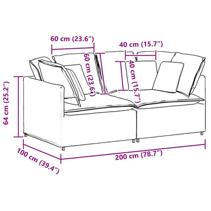 Modulares Sofa mit Kissen Cordstoff Hellgrün Grau - Pazzar.ch
