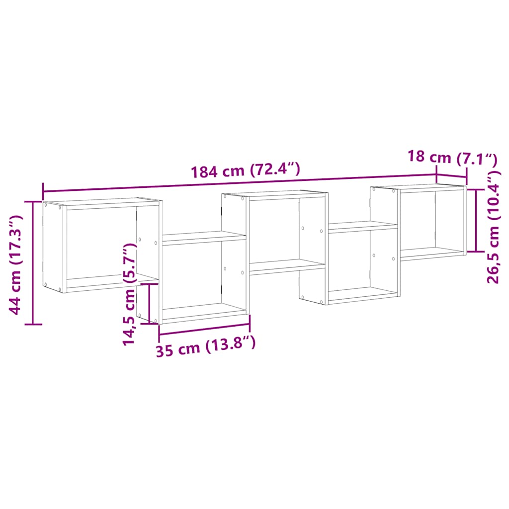 Würfelregal 5 Fächer Braun Eichen-Optik Holzwerkstoff - Pazzar.ch