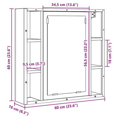 Bad-Spiegelschrank Altholz-Optik 60x16x60 cm Holzwerkstoff - Pazzar.ch