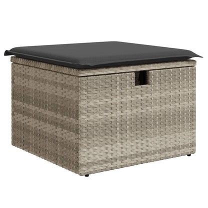 8-tlg. Garten-Sofagarnitur mit Kissen Hellgrau Poly Rattan - Pazzar.ch