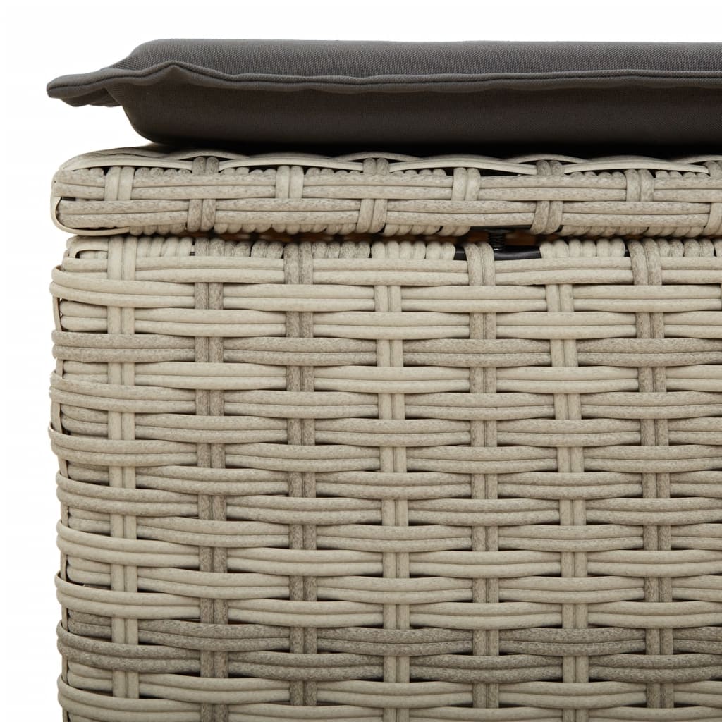 8-tlg. Garten-Sofagarnitur mit Kissen Hellgrau Poly Rattan - Pazzar.ch