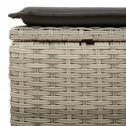 8-tlg. Garten-Sofagarnitur mit Kissen Hellgrau Poly Rattan - Pazzar.ch