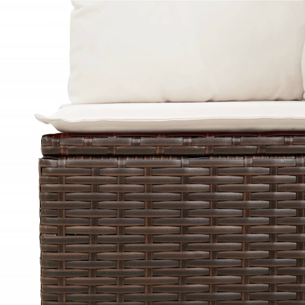 8-tlg. Garten-Sofagarnitur mit Kissen Braun Poly Rattan - Pazzar.ch