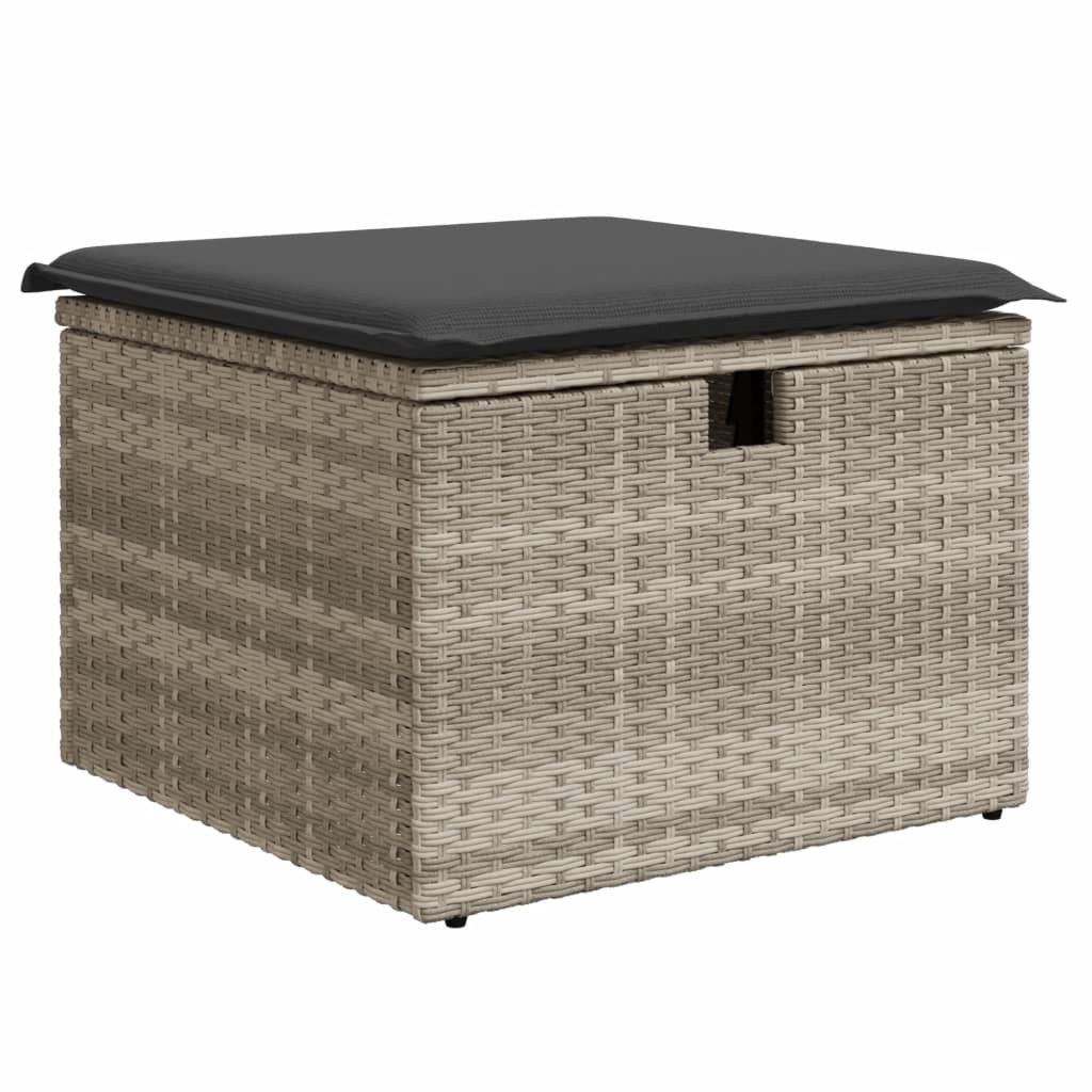 8-tlg. Garten-Sofagarnitur mit Kissen Hellgrau Poly Rattan - Pazzar.ch