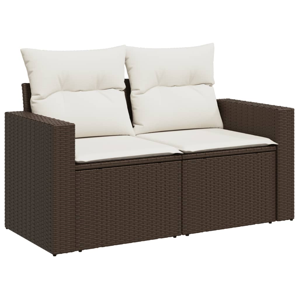 8-tlg. Garten-Sofagarnitur mit Kissen Braun Poly Rattan - Pazzar.ch