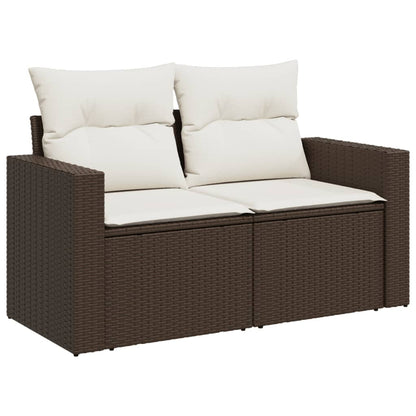 8-tlg. Garten-Sofagarnitur mit Kissen Braun Poly Rattan - Pazzar.ch