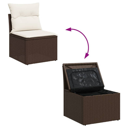 8-tlg. Garten-Sofagarnitur mit Kissen Braun Poly Rattan - Pazzar.ch