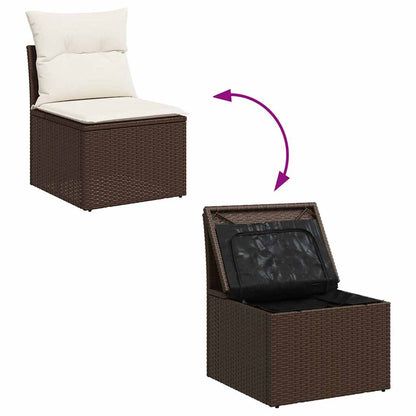 8-tlg. Garten-Sofagarnitur mit Kissen Braun Poly Rattan - Pazzar.ch