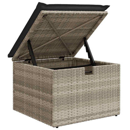 8-tlg. Garten-Sofagarnitur mit Kissen Hellgrau Poly Rattan - Pazzar.ch