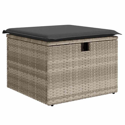 8-tlg. Garten-Sofagarnitur mit Kissen Hellgrau Poly Rattan - Pazzar.ch