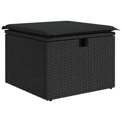 10-tlg. Garten-Sofagarnitur mit Kissen Schwarz Poly Rattan - Pazzar.ch