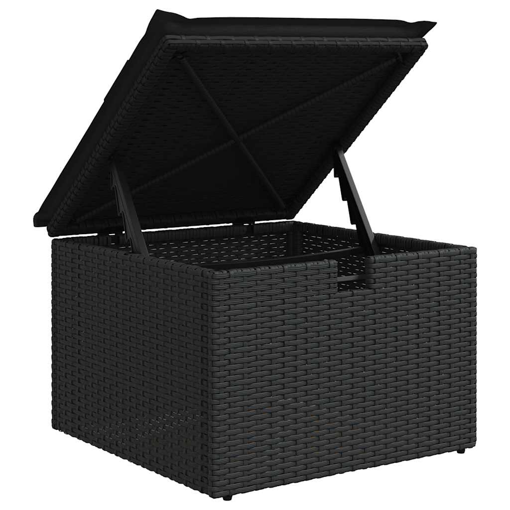 10-tlg. Garten-Sofagarnitur mit Kissen Schwarz Poly Rattan - Pazzar.ch