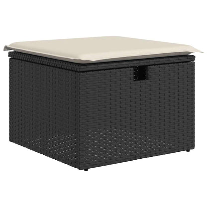 10-tlg. Garten-Sofagarnitur mit Kissen Schwarz Poly Rattan - Pazzar.ch