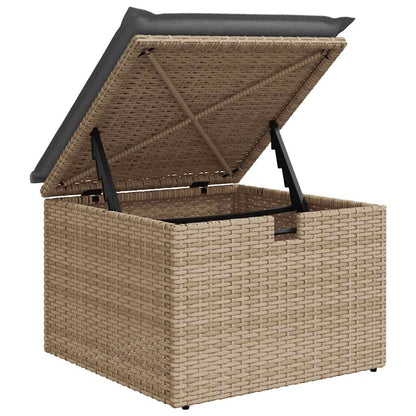 10-tlg. Garten-Sofagarnitur mit Kissen Beige Poly Rattan - Pazzar.ch