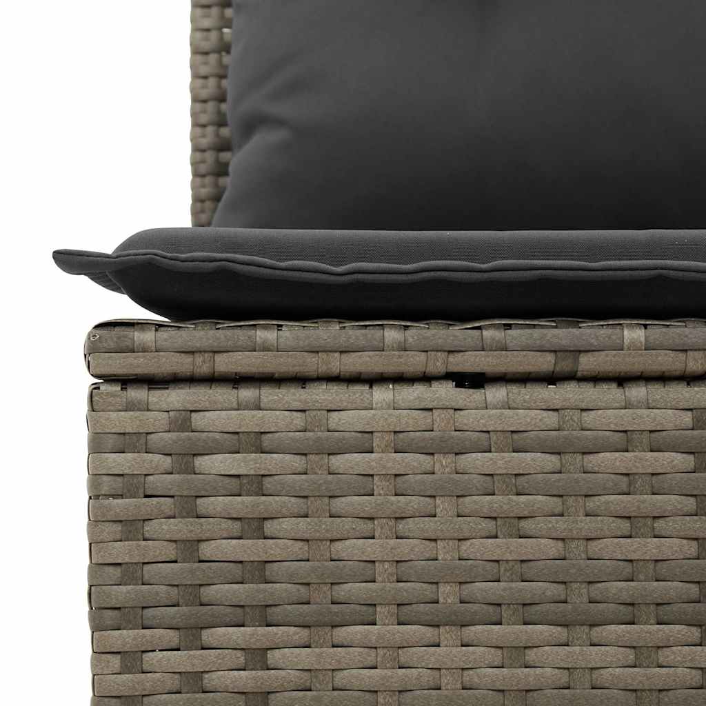 8-tlg. Garten-Sofagarnitur mit Kissen Grau Poly Rattan - Pazzar.ch