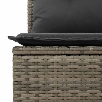 8-tlg. Garten-Sofagarnitur mit Kissen Grau Poly Rattan - Pazzar.ch