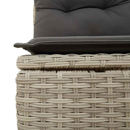 8-tlg. Garten-Sofagarnitur mit Kissen Hellgrau Poly Rattan - Pazzar.ch