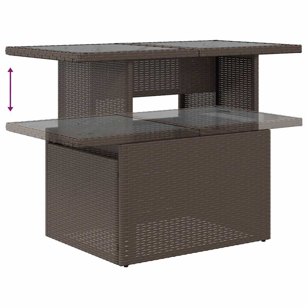 8-tlg. Garten-Sofagarnitur mit Kissen Braun Poly Rattan - Pazzar.ch