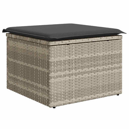 8-tlg. Garten-Sofagarnitur mit Kissen Hellgrau Poly Rattan - Pazzar.ch