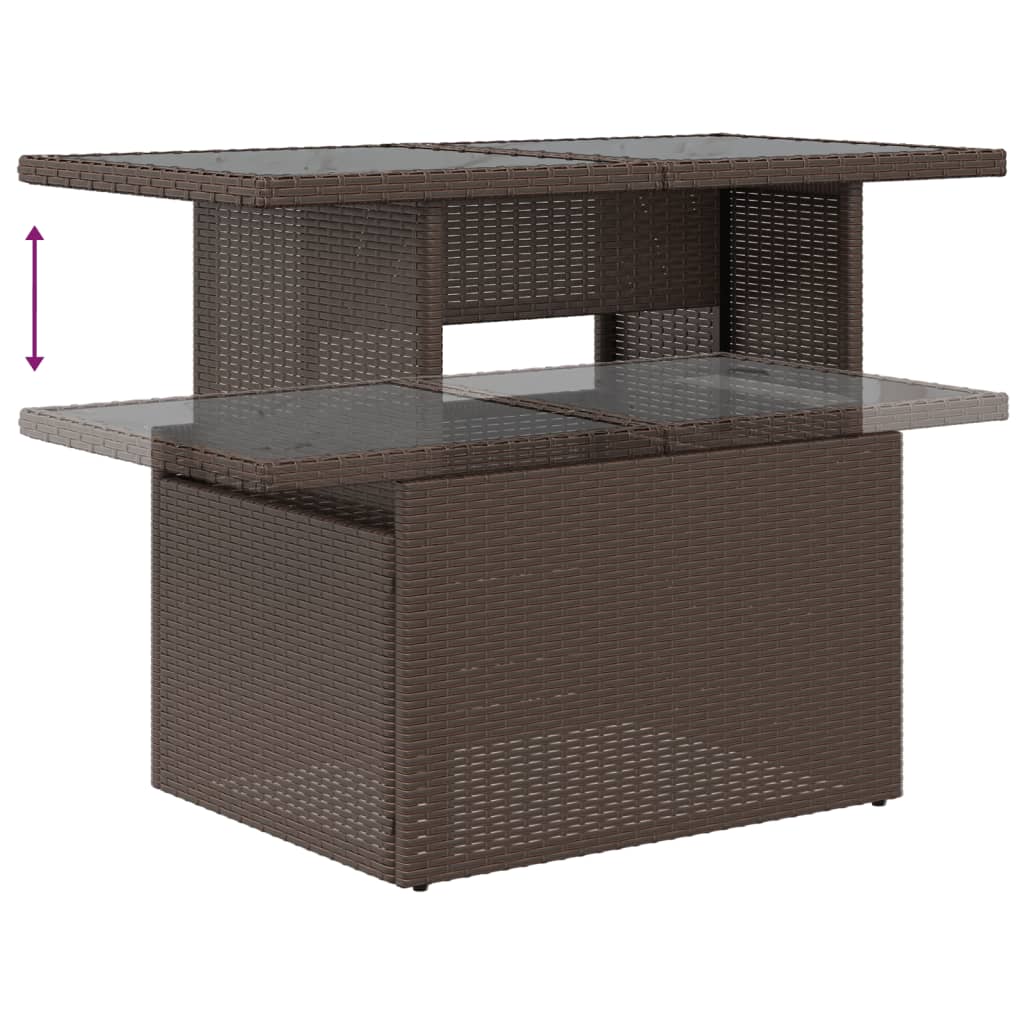 8-tlg. Garten-Sofagarnitur mit Kissen Braun Poly Rattan - Pazzar.ch