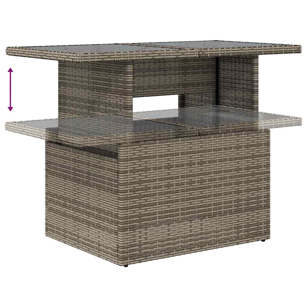 8-tlg. Garten-Sofagarnitur mit Kissen Grau Poly Rattan - Pazzar.ch