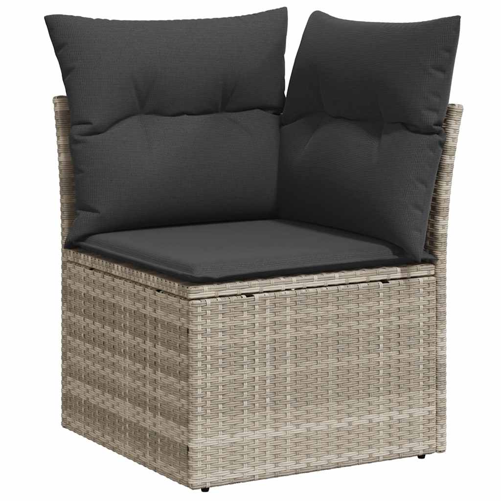 8-tlg. Garten-Sofagarnitur mit Kissen Hellgrau Poly Rattan - Pazzar.ch