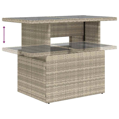 8-tlg. Garten-Sofagarnitur mit Kissen Hellgrau Poly Rattan - Pazzar.ch