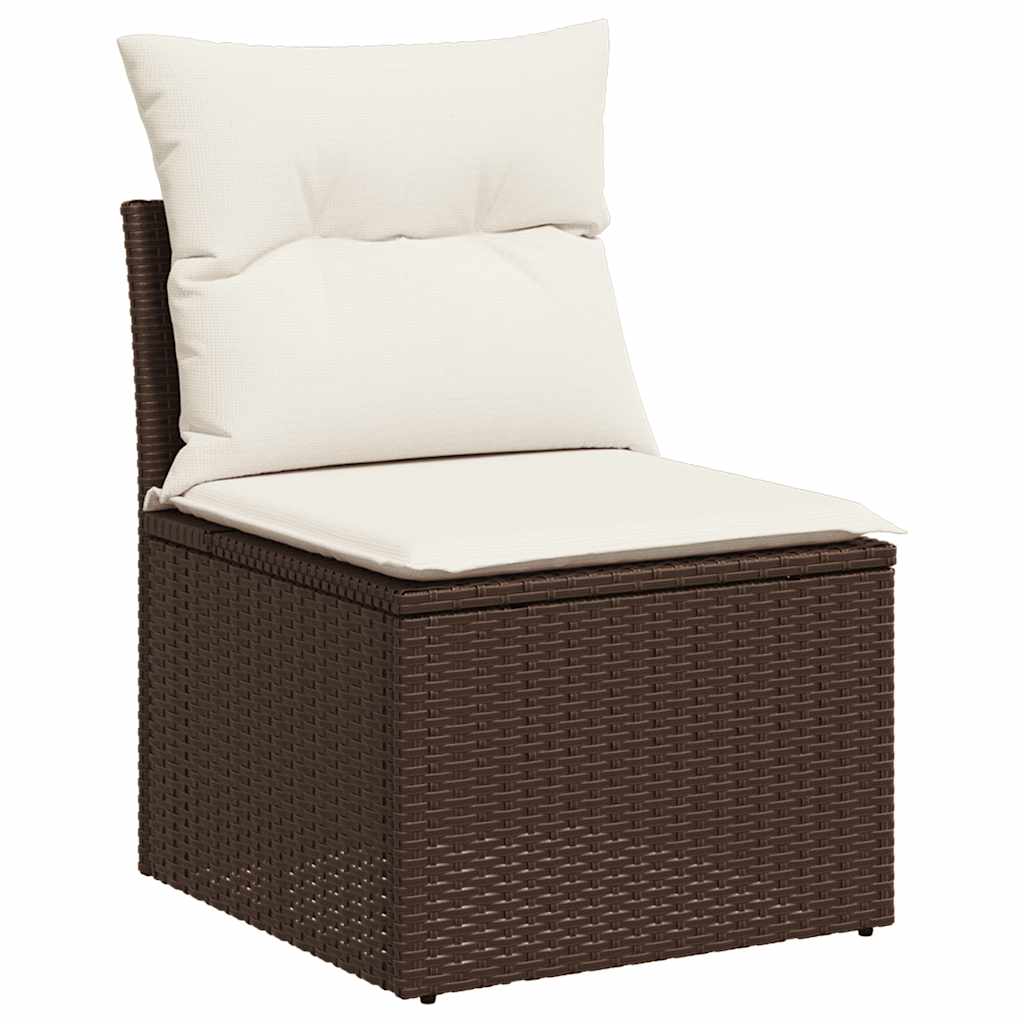 8-tlg. Garten-Sofagarnitur mit Kissen Braun Poly Rattan - Pazzar.ch