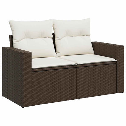 8-tlg. Garten-Sofagarnitur mit Kissen Braun Poly Rattan - Pazzar.ch