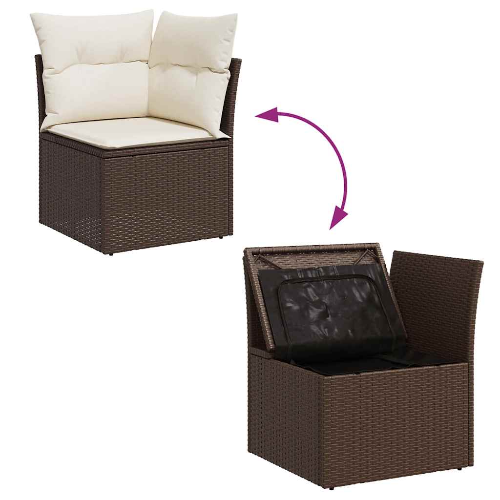 8-tlg. Garten-Sofagarnitur mit Kissen Braun Poly Rattan - Pazzar.ch