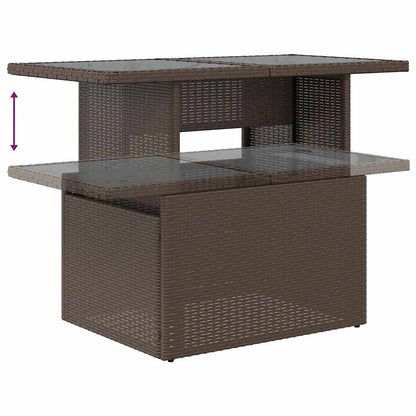 8-tlg. Garten-Sofagarnitur mit Kissen Braun Poly Rattan - Pazzar.ch