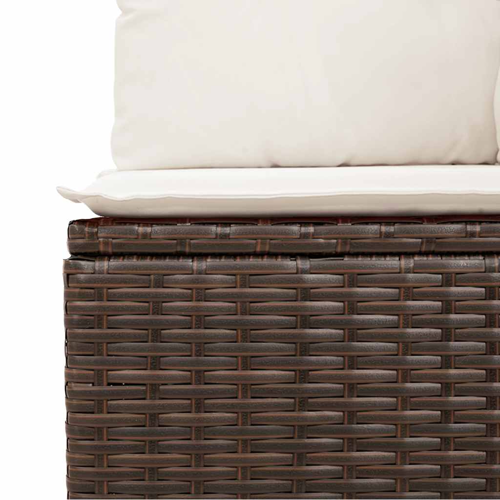 8-tlg. Garten-Sofagarnitur mit Kissen Braun Poly Rattan - Pazzar.ch