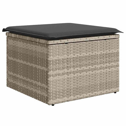 8-tlg. Garten-Sofagarnitur mit Kissen Hellgrau Poly Rattan - Pazzar.ch
