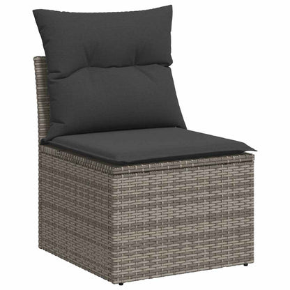8-tlg. Garten-Sofagarnitur mit Kissen Grau Poly Rattan - Pazzar.ch
