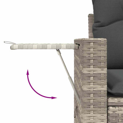 8-tlg. Garten-Sofagarnitur mit Kissen Hellgrau Poly Rattan - Pazzar.ch