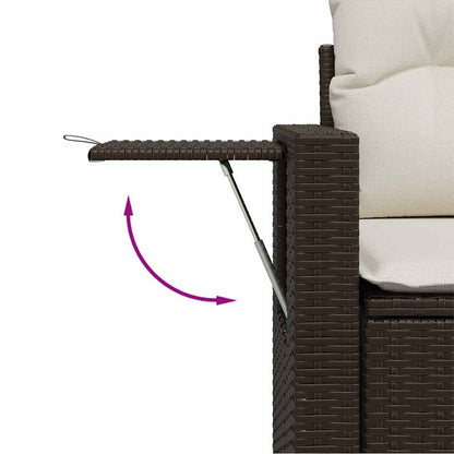 10-tlg. Garten-Sofagarnitur mit Kissen Braun Poly Rattan - Pazzar.ch