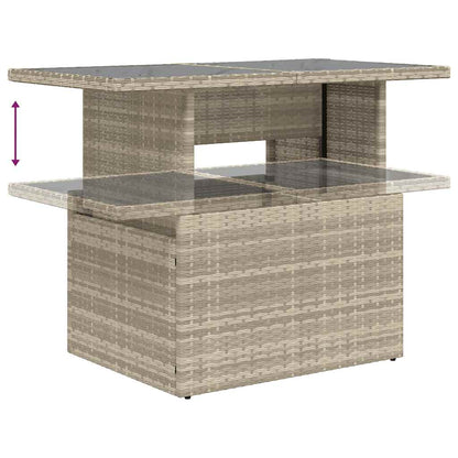 8-tlg. Garten-Sofagarnitur mit Kissen Hellgrau Poly Rattan - Pazzar.ch