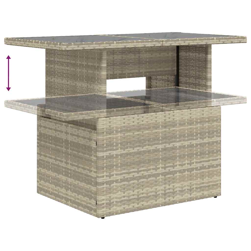 8-tlg. Garten-Sofagarnitur mit Kissen Hellgrau Poly Rattan - Pazzar.ch