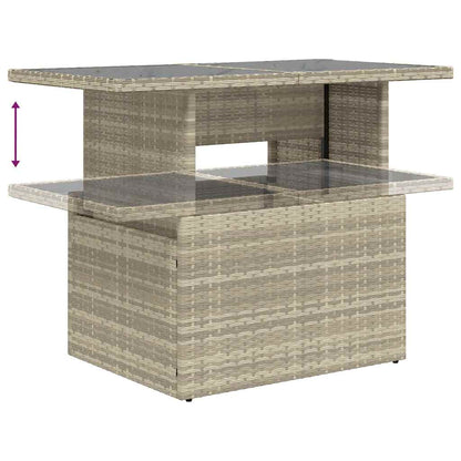 8-tlg. Garten-Sofagarnitur mit Kissen Hellgrau Poly Rattan - Pazzar.ch