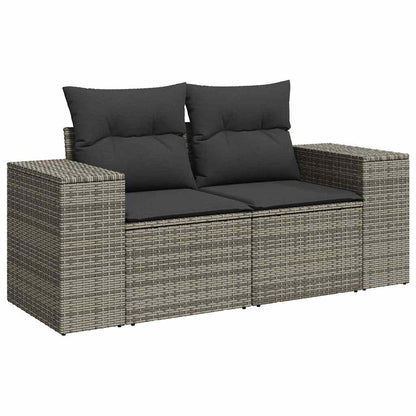 8-tlg. Garten-Sofagarnitur mit Kissen Grau Poly Rattan - Pazzar.ch