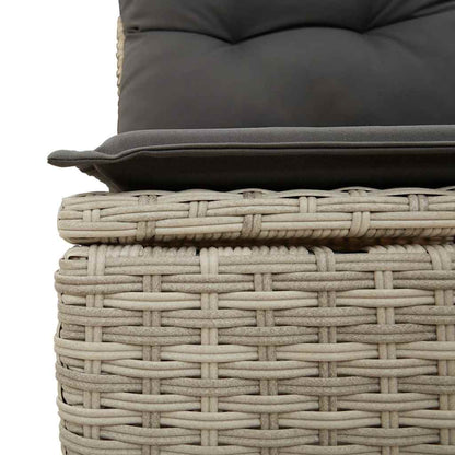 8-tlg. Garten-Sofagarnitur mit Kissen Hellgrau Poly Rattan - Pazzar.ch