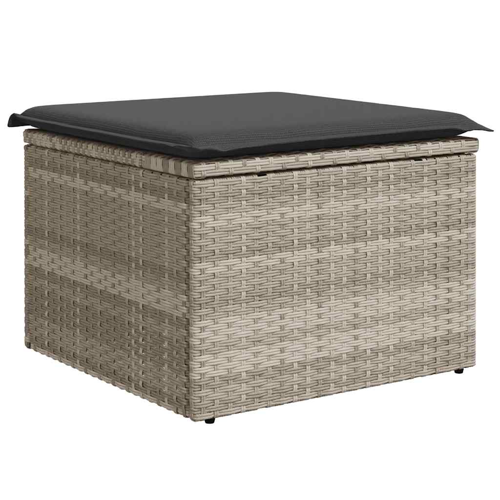 8-tlg. Garten-Sofagarnitur mit Kissen Hellgrau Poly Rattan - Pazzar.ch