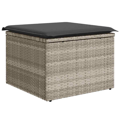 8-tlg. Garten-Sofagarnitur mit Kissen Hellgrau Poly Rattan - Pazzar.ch